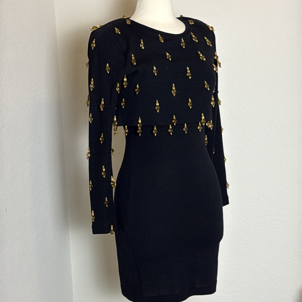 Vintage Andrea Jovine beaded bodice dress